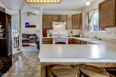 kitchen view into living room
