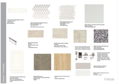 Design selections.  Home is under construction and selections are subject to change.