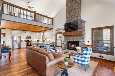 Light filled family room with hardwood floors