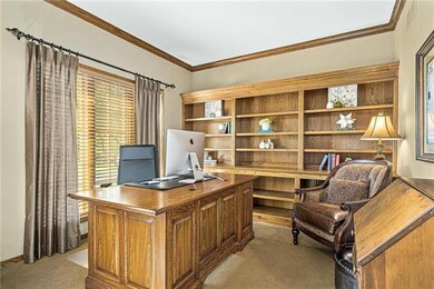 Functional Office with Built in Shelves