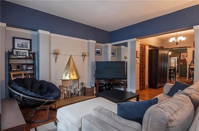 Living Room with Decorative Fireplace