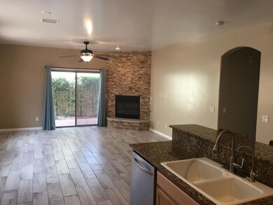 Living room with fireplace