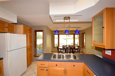 View of the lake from the kitchen.