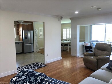 Open living area and kitchen