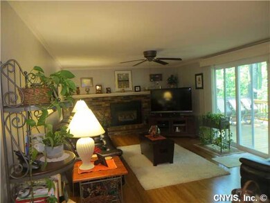 Family Room. Kitchen area opens to a large family 