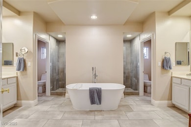 Featuring a soaking tub, double entrance to double