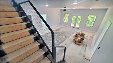 lower level hand rail matches upper