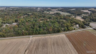 Aerial view of a heavily wooded area