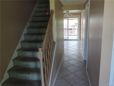 Looking in the front door.