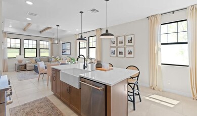 Kitchen with spacious island and natural light