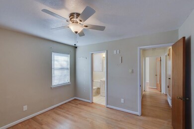 The Master Bedroom has a ceiling fan and private b