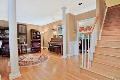 Front entry hall looking into office/study.