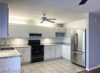 Kitchen with 2024 range with electric cooktop,  refrigerator, DW & disposal