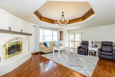 Family Room with Architectural Ceiling and Stunnin