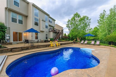 In ground heated backyard pool.