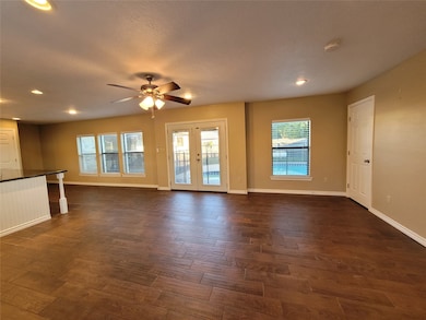Spacious tile floor living room