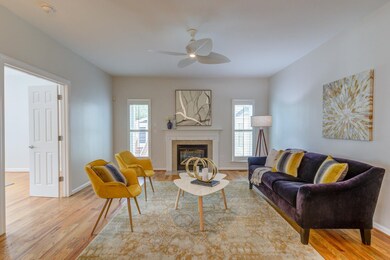 Family room with fireplace