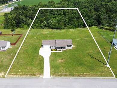 Areial view of the 2.41 acres and house.
