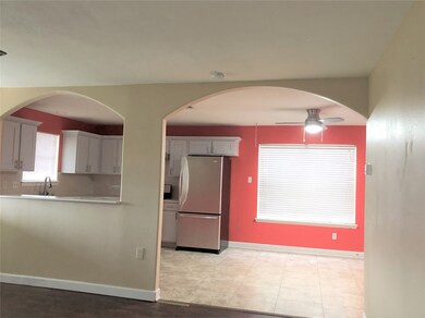 View of kitchen & breakfast area from living room