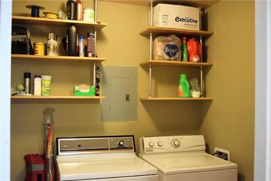 Utility Room with newly built shelves for extra st