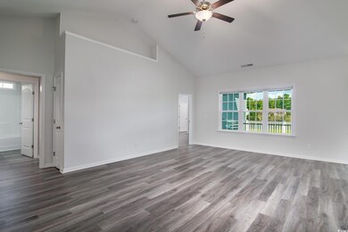 Interior space featuring wood-type flooring, high 