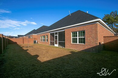 brick fenced yard