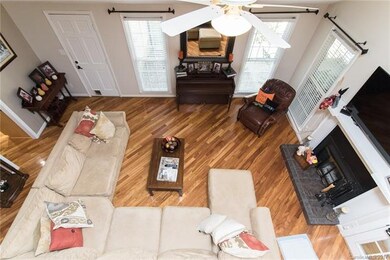 Hardwood flooring throughout living room