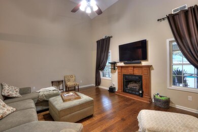 Great room with gas logs