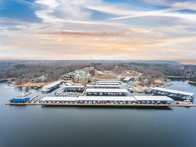 Aerial view of a nearby body of water