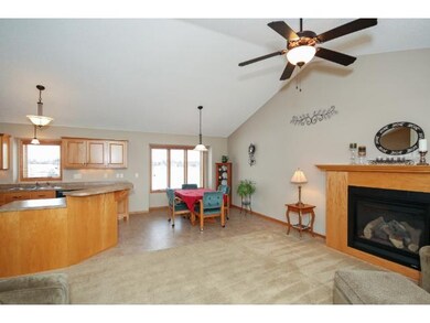 Living room has gas fireplace for cozy nights