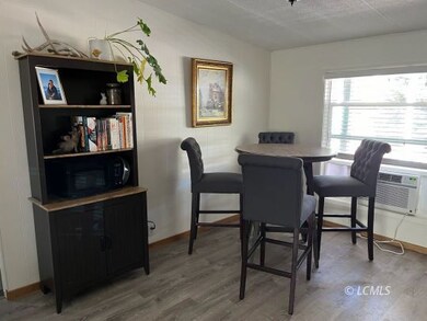 Dining area, window air conditioner