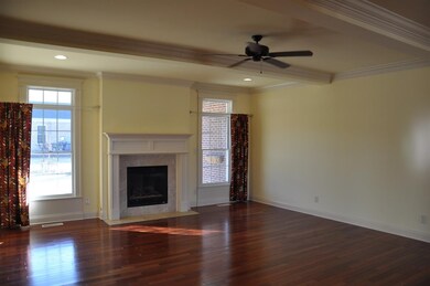 Fireplace makes a nice center piece for the room.