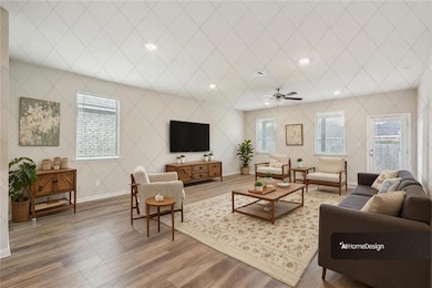 Living room, virtually staged