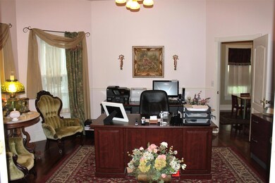 Office with antique lighting