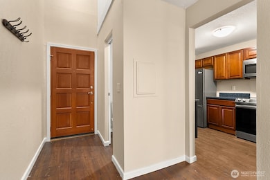 Front door entrance, bathroom on the right.