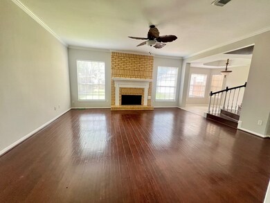 Roomy family room with fire place