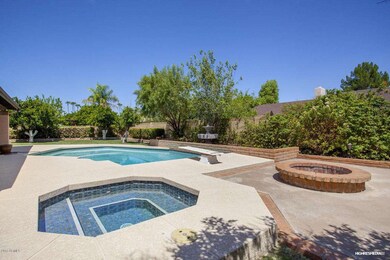 Backyard with pool, spa and fire pit
