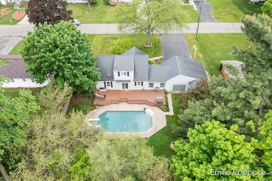 drone above pool