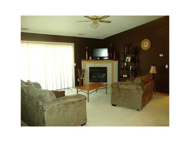 Living Room. corner fireplace