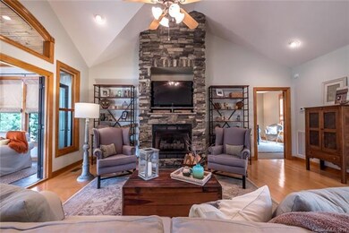 Fireplace with striking ceiling heights