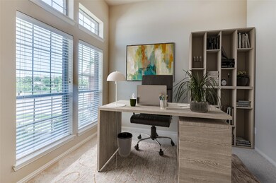 Private office with french doors.Virtually staged.