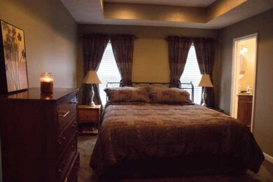 Master Bedroom with trey ceiling and walk-in close