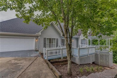 Back of the home.  The wooden stairs lead down to 