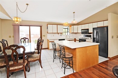 Open concept with cathedral ceilings.