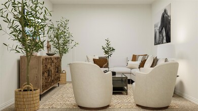 Sitting room with light carpet