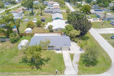Aerial perspective of suburban area