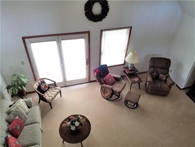 Large living area on the main level with vaulted c