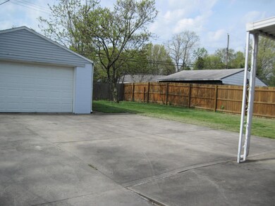 Concrete parking area