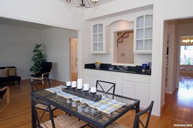 Buffet area has granite top. There is plumbing for