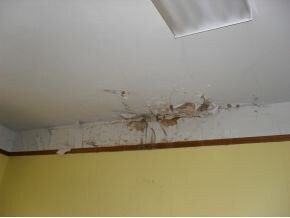 Old water damage in one BR